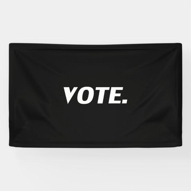 Lona Letras blancas "Vote", fondo negro (Horizontal)
