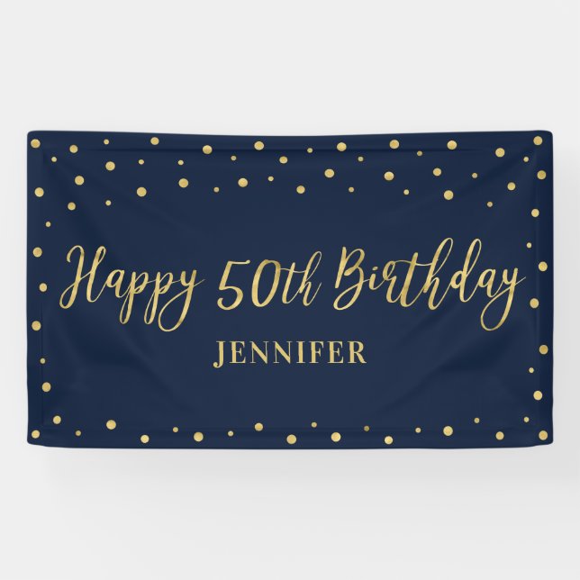 Lona Letras de bienvenida | Cumpleaños 50 Feliz Anivers (Horizontal)