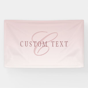 Lona Letras Elegantes y Monograma Rose Ombre