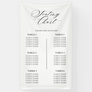 Lona Letrero de Asientos de Boda con Caligrafía Moderna