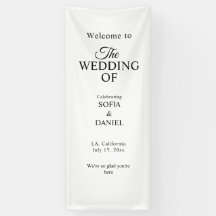 Letrero de bienvenida de boda en tela personalizad