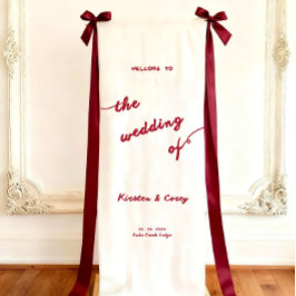 Lona Letrero de bienvenida de boda personalizado, Letre