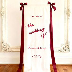 Lona Letrero de bienvenida de boda personalizado, Letre
