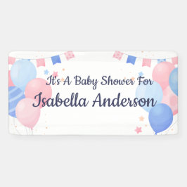 Lona Letrero de Bienvenida para Baby Shower con Globos 