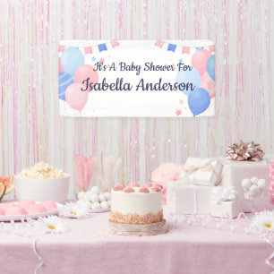 Lona Letrero de Bienvenida para Baby Shower con Globos