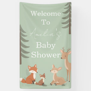 Lona Letrero de Bienvenida para Baby Shower de Animales