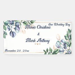Lona Letrero de Bienvenida para Boda Wildflower Harmony