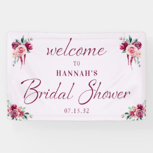 Lona Letrero de Bienvenida para Fiesta de Pastel Floral