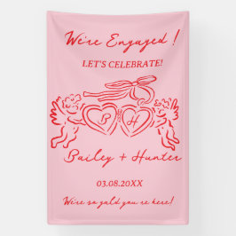 Lona Letrero de compromiso personalizado caprichoso par