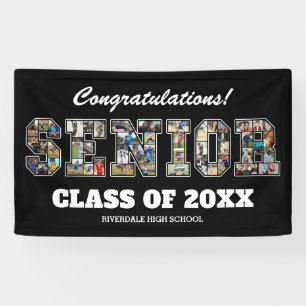 Lona Letrero de Fiesta de Graduación Escolar Collage de