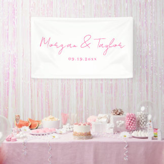 Lona Letrero de mesa de boda, tapiz personalizado colga