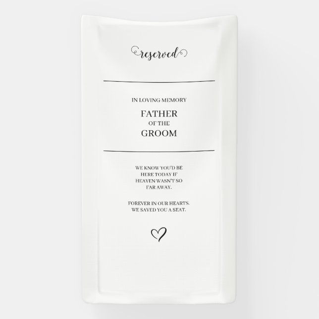 Lona Letrero de Silla de Boda Memorial (Vertical)