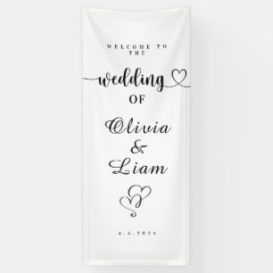 Lona Letrero de tela para boda personalizado, Bienvenid