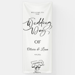 Lona Letrero de tela para boda personalizado, Bienvenid