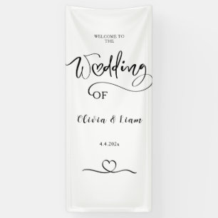 Lona Letrero de tela para boda personalizado, Bienvenid