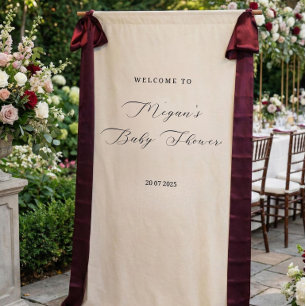 Lona Letrero de tela personalizado para baby shower • M