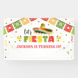 Lona LET'S FIESTA Birthday Party banner backdrop 