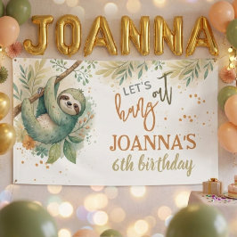 Lona Let's hang out sloth kids birthday