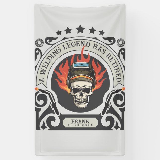 Lona Leyenda de soldador retirado del personalizado aña (Vertical)