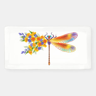 Lona Libélula de Flor Amarilla