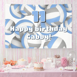 Lona light blue gray volleyballs kids birthday party