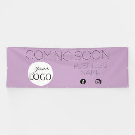 Lona Lilac próximamente logotipo comercial promocional 