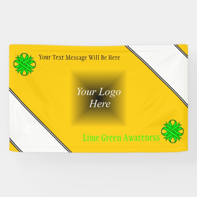 Lona Lime Green Clover Ribbon por Kenneth Yoncich (Horizontal)