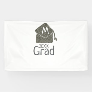 Lona Límite de graduación plateado purpurina añadir nom