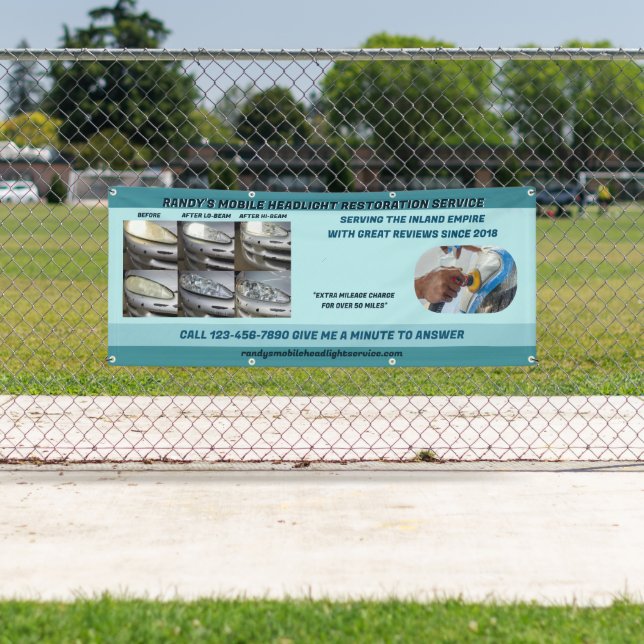 Lona Limpieza de faros de vehículos móviles personaliza (In situ)