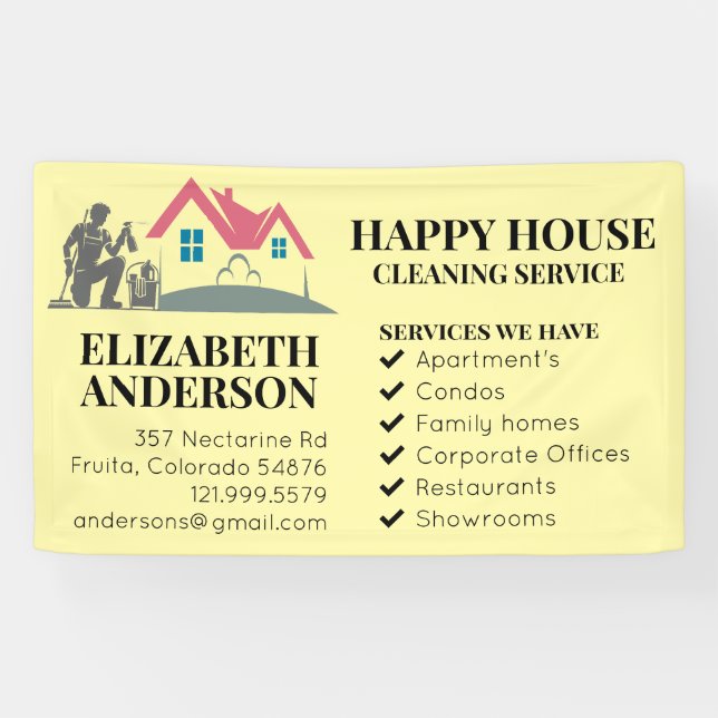 Lona Limpieza del Hogar Servicios Domésticos Personaliz (Horizontal)