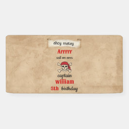 Lona lindo barco de billar Pirate Cumpleaños