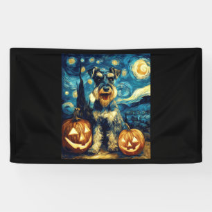 Lona Lindo perro Schnauzer miniatura Halloween Jack O L