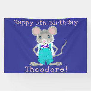 Lona Lindo y elegante ratoncito Cumpleaños personalizad