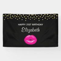 Lindos y brillantes labios rosados sobre cumpleaño