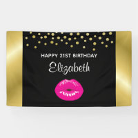 Lindos y brillantes labios rosados sobre cumpleaño