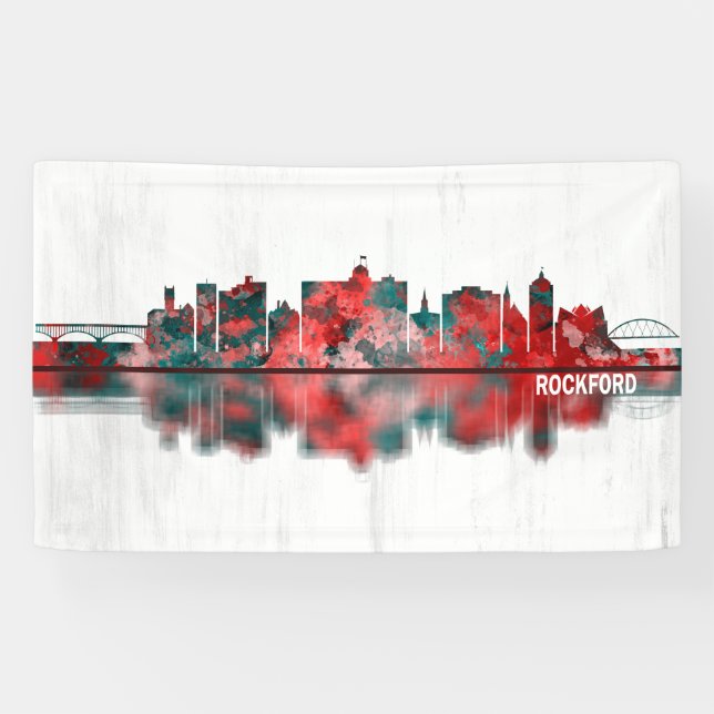 Lona Línea aérea de Rockford Illinois (Horizontal)