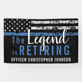 Lona Línea Azul Delgada Personalizada Jubilación Policí