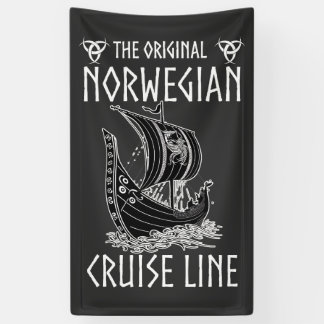 Lona Línea de crucero noruega original - Viaje nostálgi