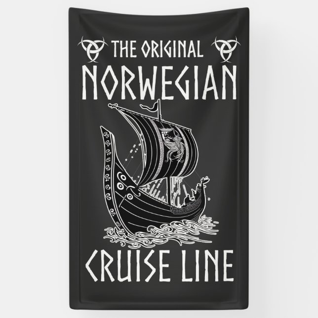 Lona Línea de crucero noruega original - Viaje nostálgi (Vertical)