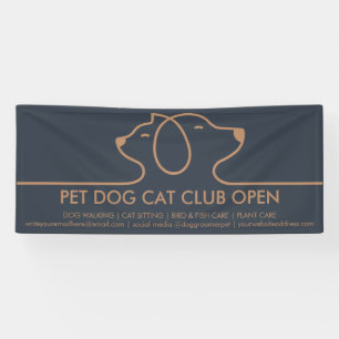Lona Línea Minimalista Chic Logo Perro y Gato