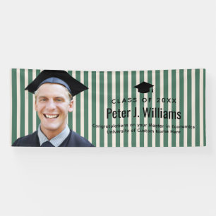 Lona Línea Verde Personalizado Foto Graduación Felicita