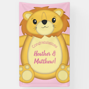 Lona Lion Baby Shower Pink