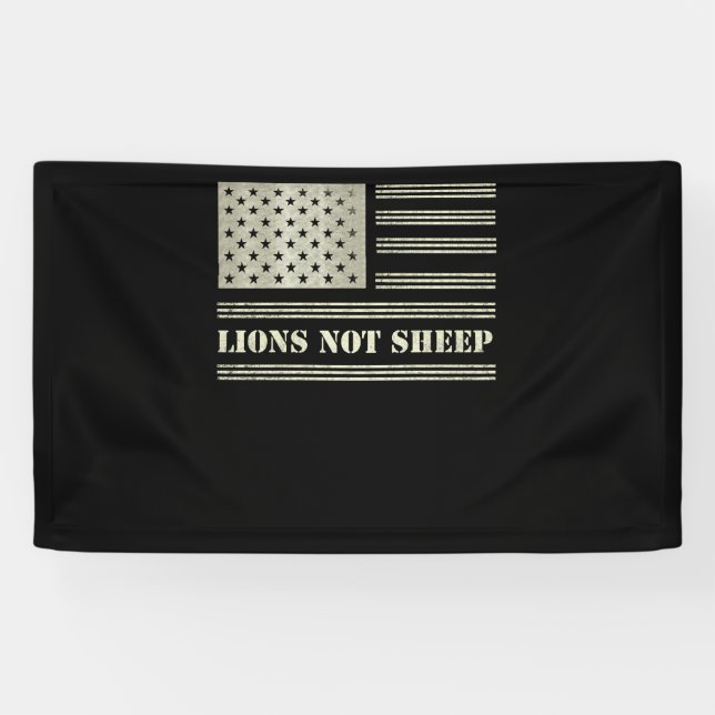 Lona Lions Not Sheep USA Flag Independence Day (Horizontal)