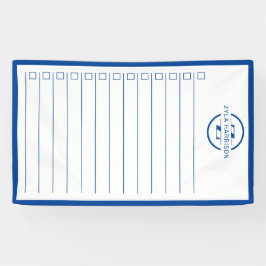 Lona Lista de tareas con monograma azul moderno