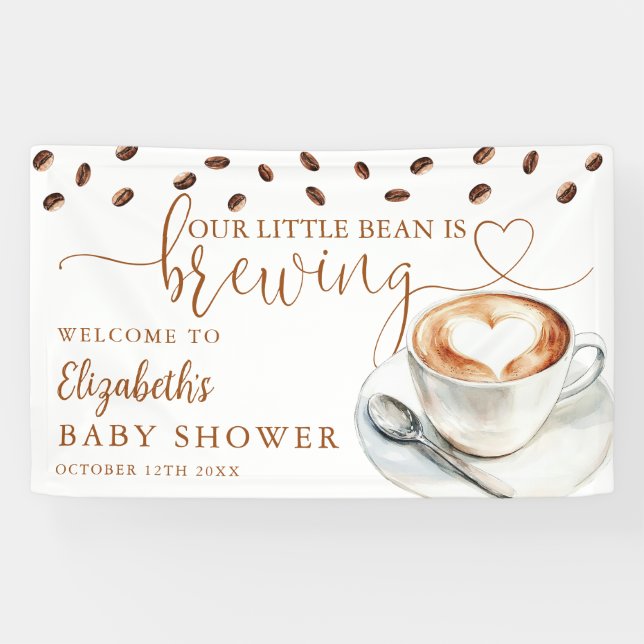 Lona Little Bean Coffee Baby Shower Welcome (Horizontal)