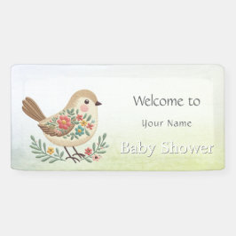 Lona Little Bird Floral Gold Baby Shower