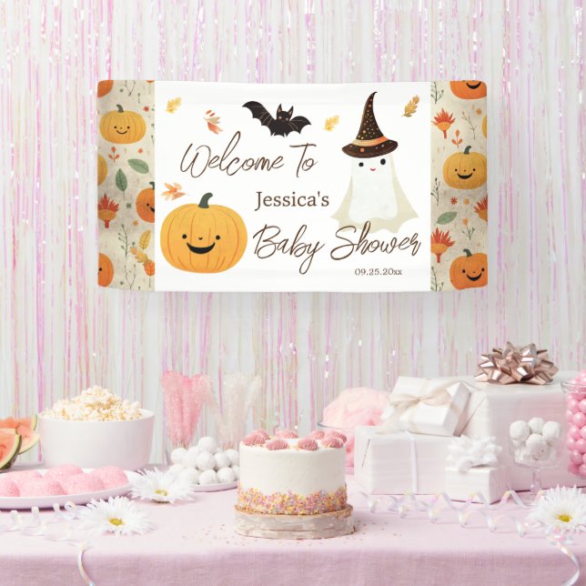 Lona Little Boo Halloween Pattern Baby Shower (Fiesta)