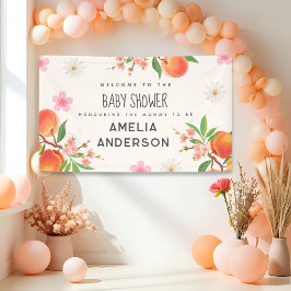 Lona Little Peach On The Way Baby Shower Welcome Sign