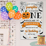 Lona Little Pumpkin Turning One Halloween 1st Birthday<br><div class="desc">Celebrate in style with this trendy 1st birthday welcome banner. The design is easy to personalize with your special event wording and your guests will be thrilled when they see this fabulous banner.</div>