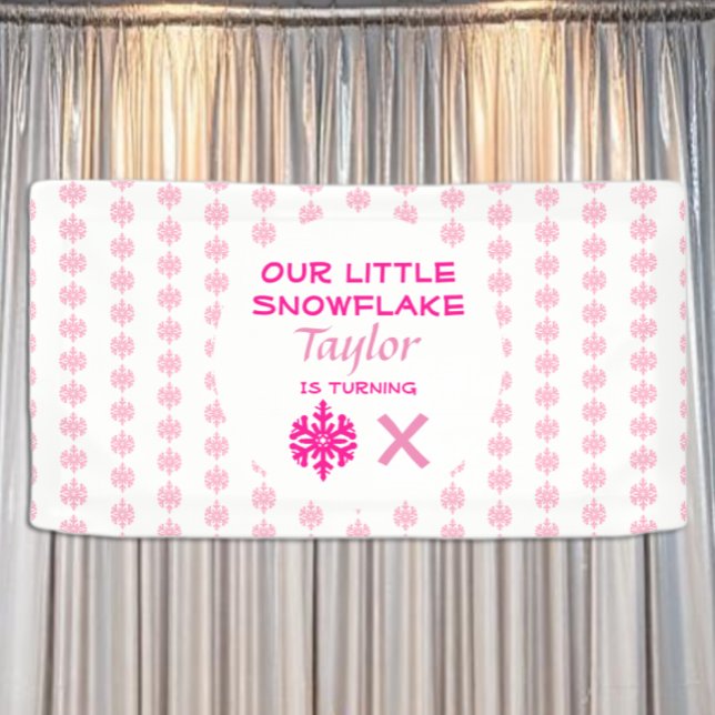 Lona Little Snowflake Any Age Birday (Subido por el creador)
